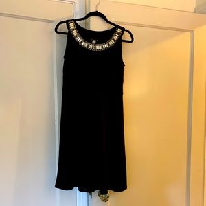 Shirt black dress with beaded neckline
